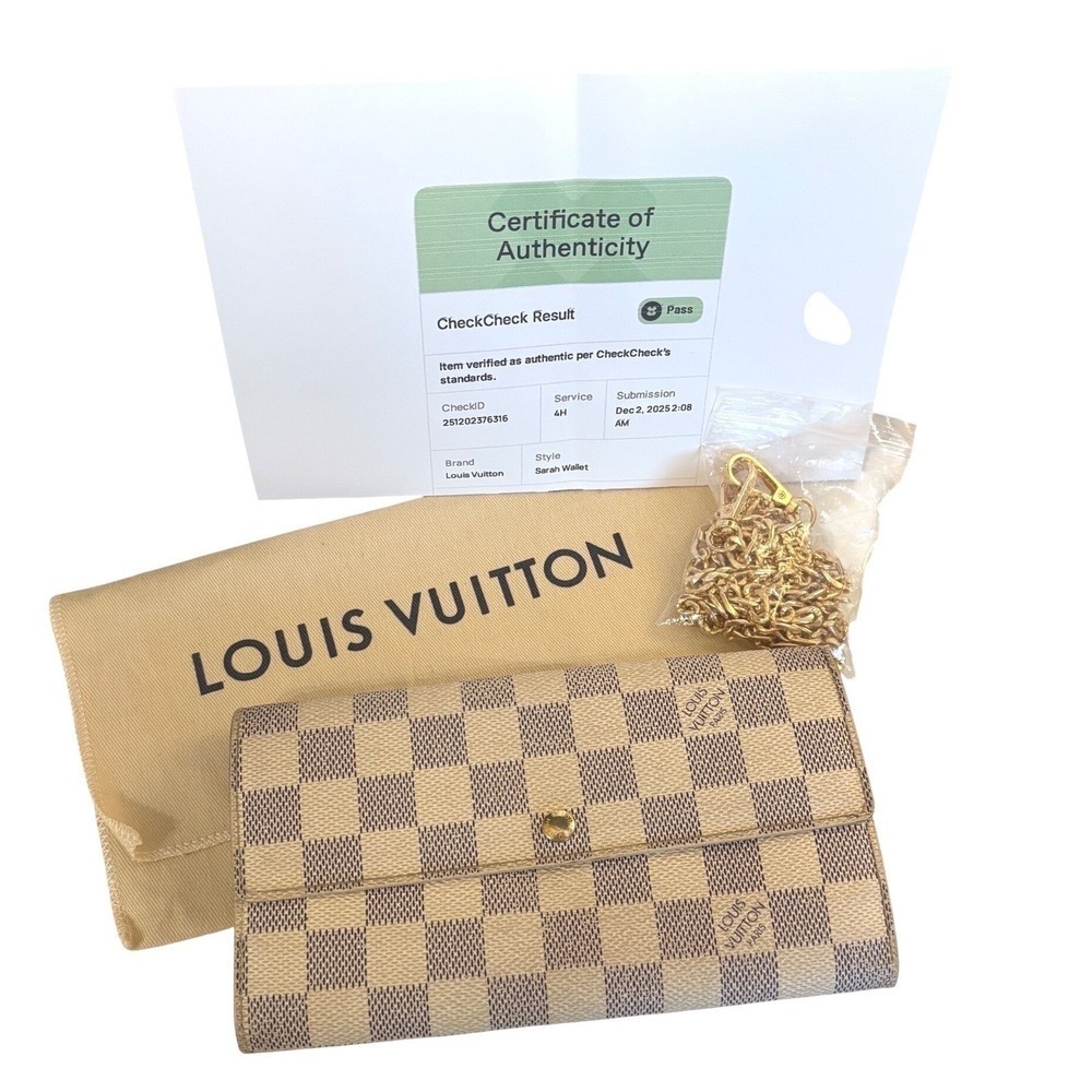 Louis Vuitton Damier Azure Sarah Wallet with Certificate of Authenticity - Picture 2 of 16